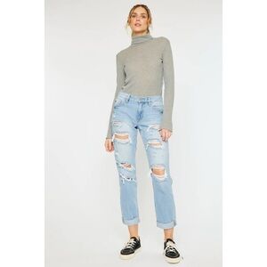 KanCan Delta Mid Rise Boyfriend Jeans in Light Wash Size 7/27